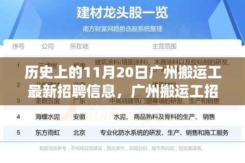 广州搬运工招聘信息革新，智能招聘之旅开启，历史与现代搬运行业的融合之路
