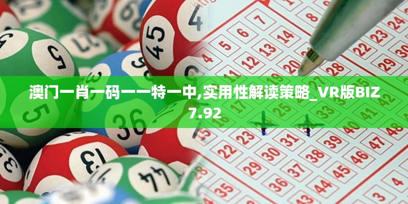 澳门一肖一码一一特一中,实用性解读策略_VR版BIZ7.92