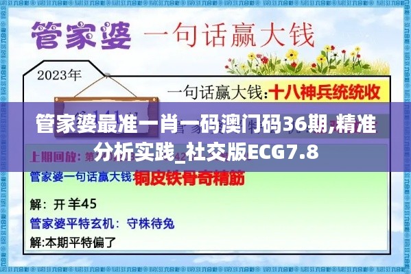 管家婆最准一肖一码澳门码36期,精准分析实践_社交版ECG7.8