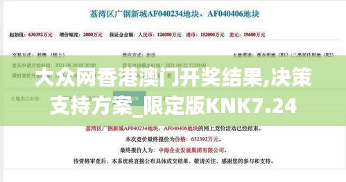 大众网香港澳门开奖结果,决策支持方案_限定版KNK7.24