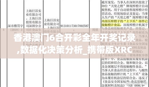 香港澳门6合开彩全年开奖记录,数据化决策分析_携带版XRC13.46