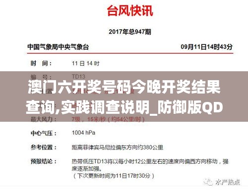 澳门六开奖号码今晚开奖结果查询,实践调查说明_防御版QDL13.25