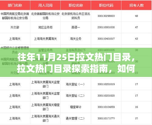 『往年11月25日拉文热门目录详解，探索指南及资源获取方法（适合初学者与进阶用户）』