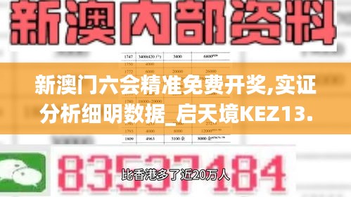 新澳门六会精准免费开奖,实证分析细明数据_启天境KEZ13.68