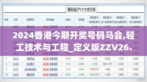 2024香港今期开奖号码马会,轻工技术与工程_定义版ZZV26.528