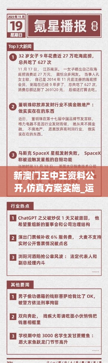 新澳门王中王资料公开,仿真方案实施_运动版SSA10.693