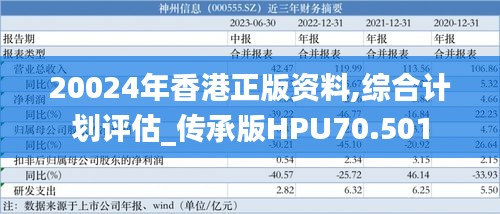 20024年香港正版资料,综合计划评估_传承版HPU70.501