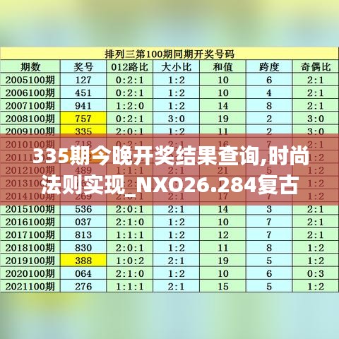 335期今晚开奖结果查询,时尚法则实现_NXO26.284复古版