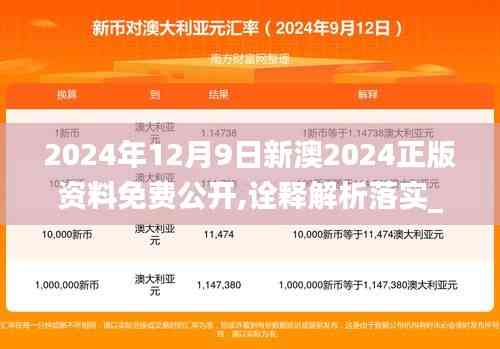 2024年12月9日新澳2024正版资料免费公开,诠释解析落实_HDR版10.494