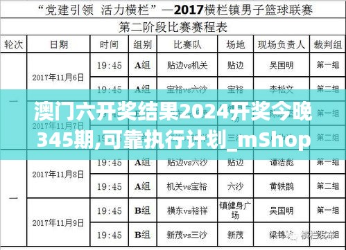 澳门六开奖结果2024开奖今晚345期,可靠执行计划_mShop3.979
