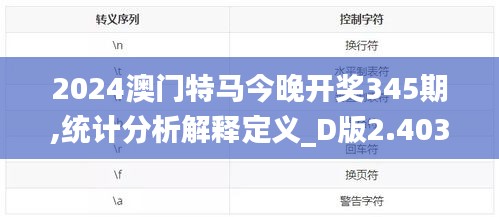 2024澳门特马今晚开奖345期,统计分析解释定义_D版2.403