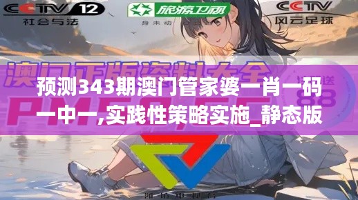 预测343期澳门管家婆一肖一码一中一,实践性策略实施_静态版17.954