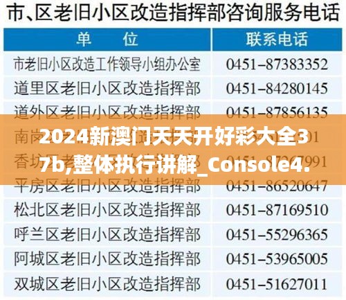 2024新澳门天天开好彩大全37b,整体执行讲解_Console4.569