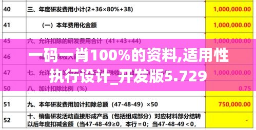 一码一肖100%的资料,适用性执行设计_开发版5.729