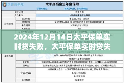 太平保单实时贷失败深度解析，原因、案例与应对策略（2024年12月14日）