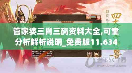 管家婆三肖三码资料大全,可靠分析解析说明_免费版11.634