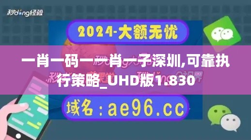 一肖一码一一肖一子深圳,可靠执行策略_UHD版1.830