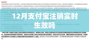 支付宝注销实时生效吗？12月最新解答