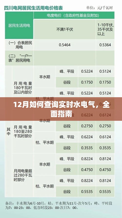 12月实时水电气查询全面指南