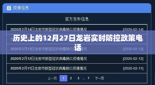 龙岩实时防控政策电话查询——历史防控措施回顾