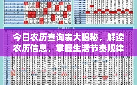 今日农历查询表大揭秘，解读农历信息，掌握生活节奏规律