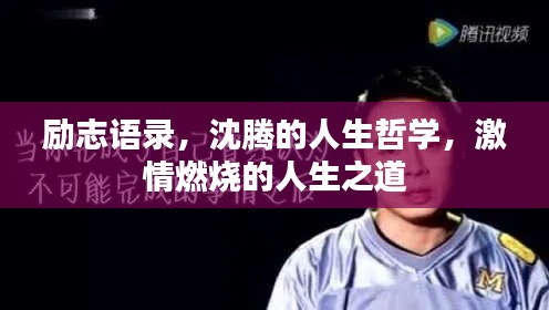 励志语录，沈腾的人生哲学，激情燃烧的人生之道