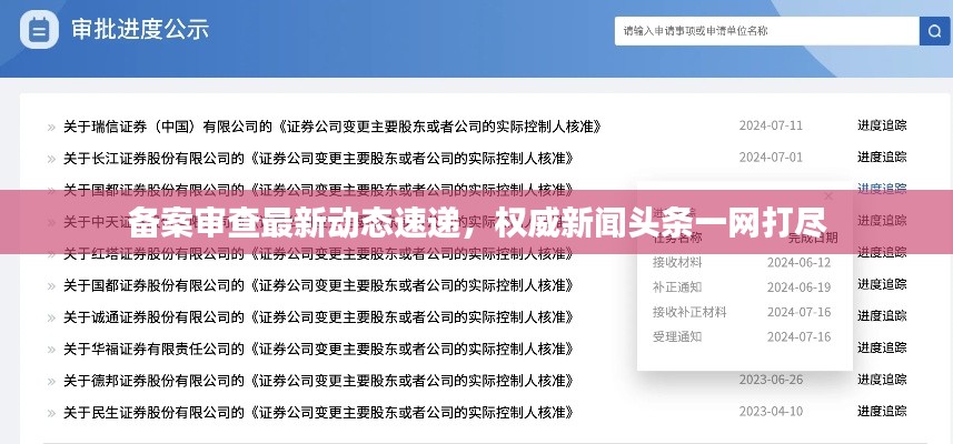 备案审查最新动态速递，权威新闻头条一网打尽