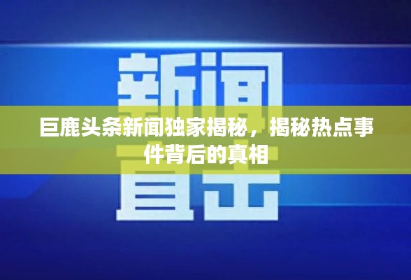 巨鹿头条新闻独家揭秘，揭秘热点事件背后的真相