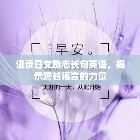 语录日文励志长句英语，揭示跨越语言的力量