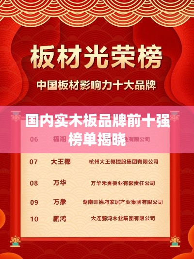 国内实木板品牌前十强榜单揭晓