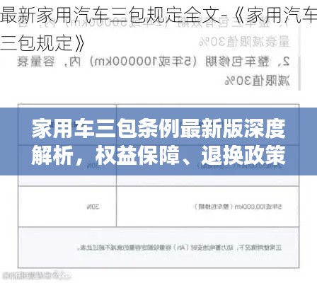 家用车三包条例最新版深度解析，权益保障、退换政策一网打尽