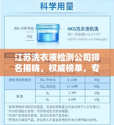 江苏洗衣液检测公司排名揭晓，权威榜单，专业可靠的服务商一网打尽！
